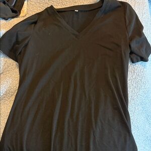 Elegant Black V-Neck Women's Tee